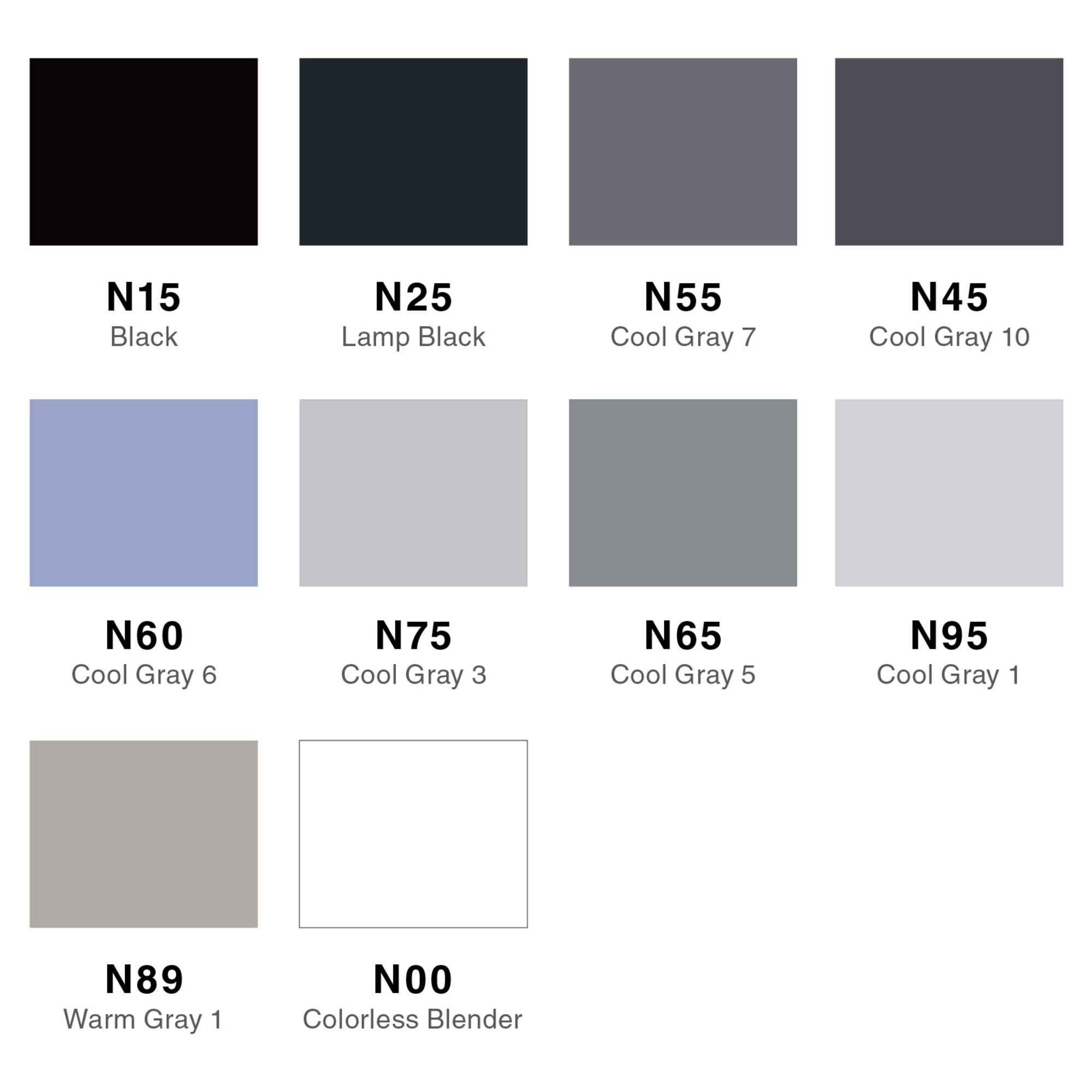 Tombow Grayscale Palette Dual Brush Pen Set